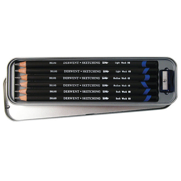 Derwent Watersoluble Graphite Sketching Pencils - Set of 6 Professional Art Pencils for Drawing, Sketching & Watercolor Techniques | Perfect for Artists, Beginners & Classroom Use