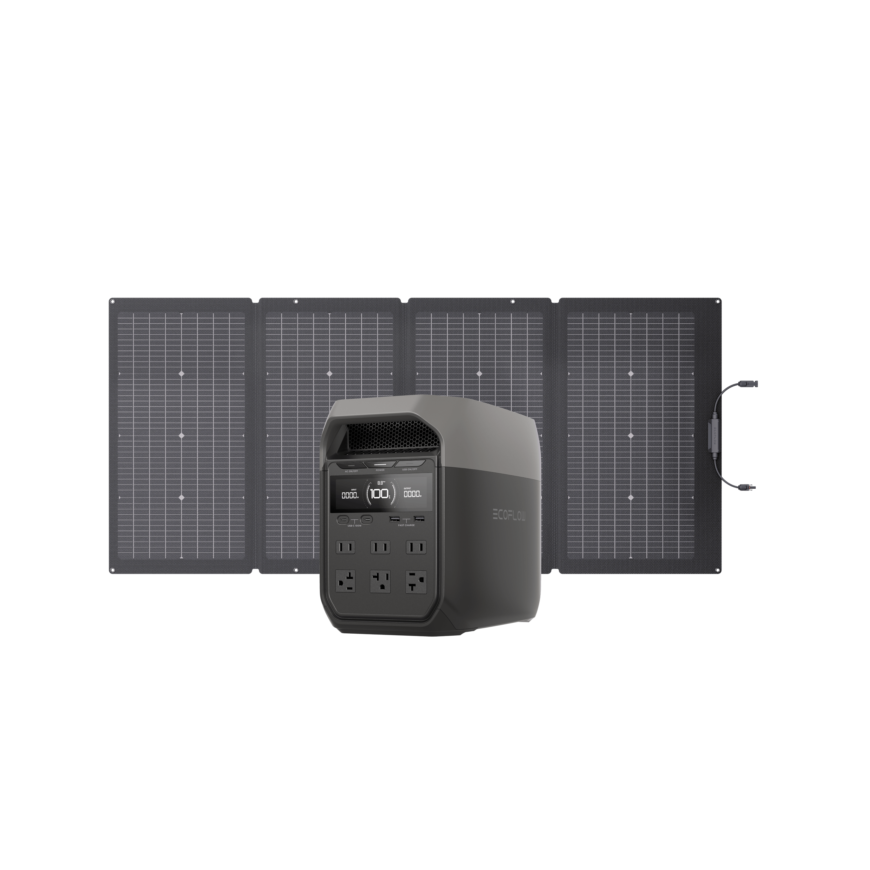 EcoFlow DELTA 3 Solar Kit - Portable Power Station with Solar Panel for Camping, RV, Emergency Backup & Off-Grid Living