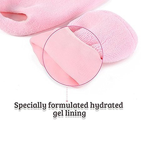 Thermoplastic Gel Moisturizing Spa Gloves for Dry Cracked Hands - Soft Cotton with Essential Oils & Vitamin E - Hydrating Treatment for Rough Skin - Perfect Gift for Women & Men - Use at Night or During Spa Days