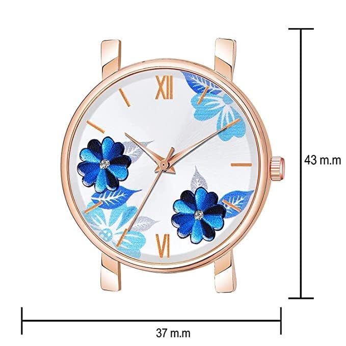LAKSH Designer Shine Round Dial Women's Analog Watch with Slim Fit Leather Strap - Elegant Fashion Watch for Girls & Women | Perfect for Office, Party & Everyday Wear (SR-406 AT-406)