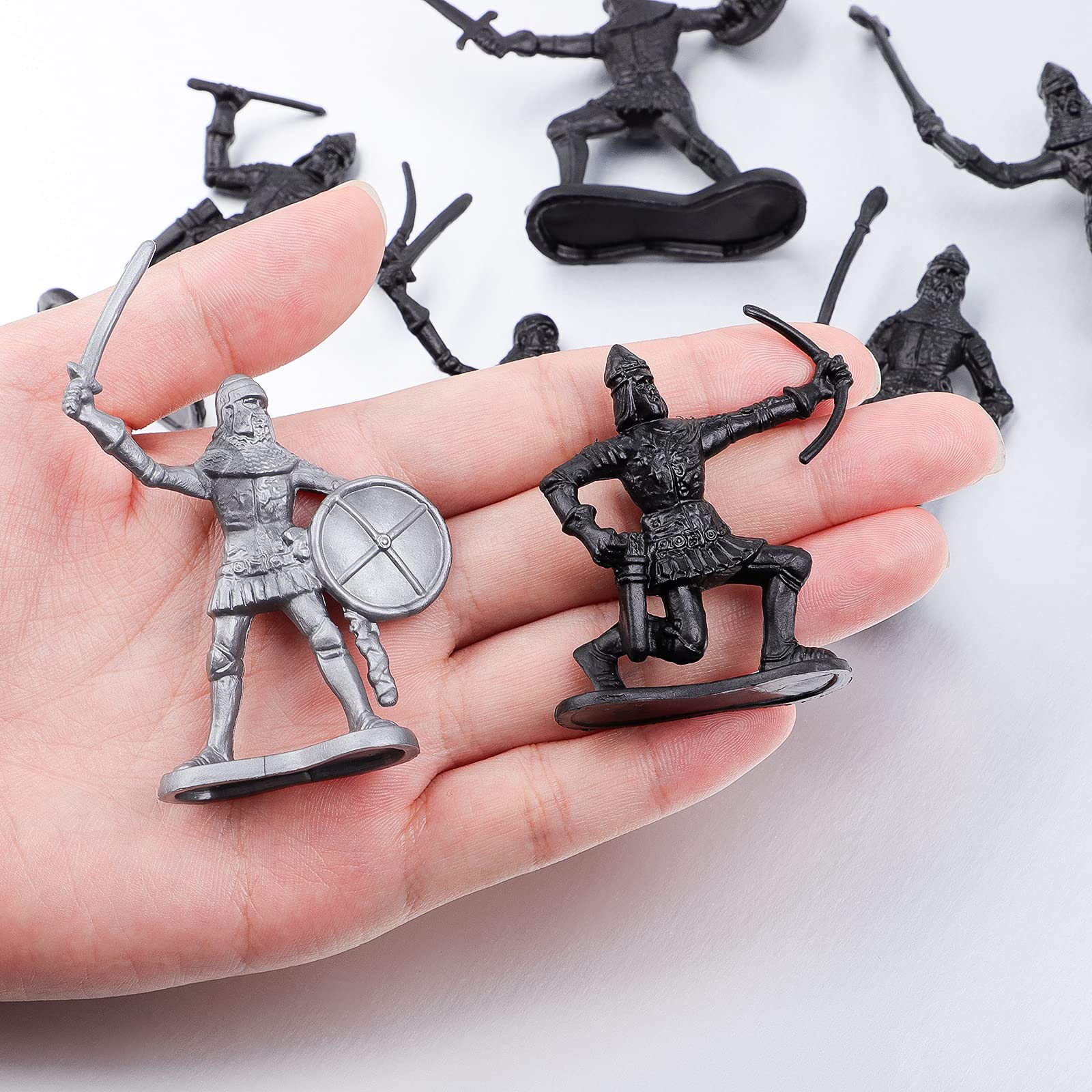 Kangkang Army Men & Knight Toys - DIY Medieval Miniature Castle Set with 12 Plastic Soldiers, Crash Car for Creative Play | Military Toys for Boys | Perfect for Battle Scenes, Storytelling & Collectors