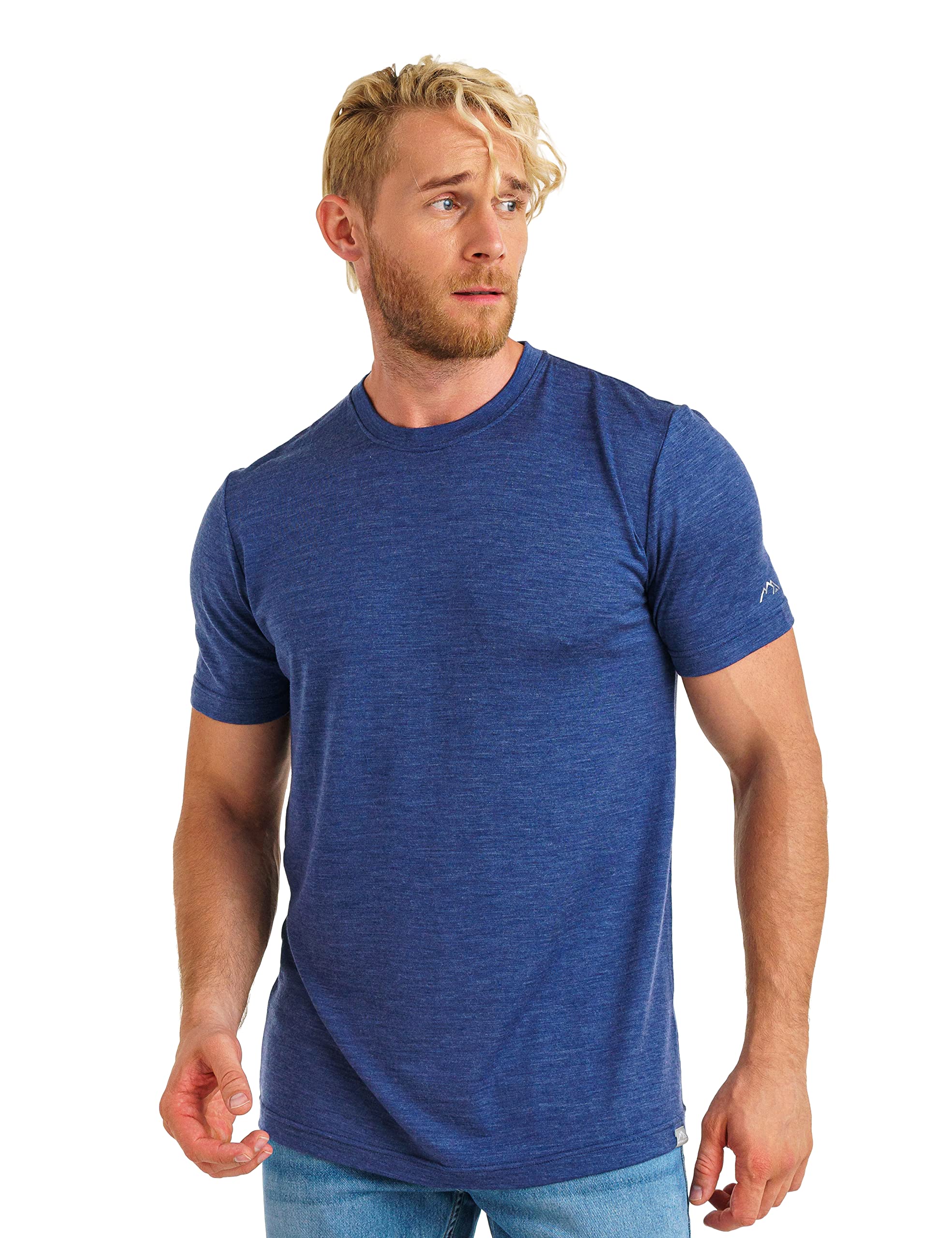 Premium 100% Merino Wool Men's T-Shirt - Breathable Short Sleeve Athletic Shirt & Base Layer for Hiking, Running & Outdoor Activities