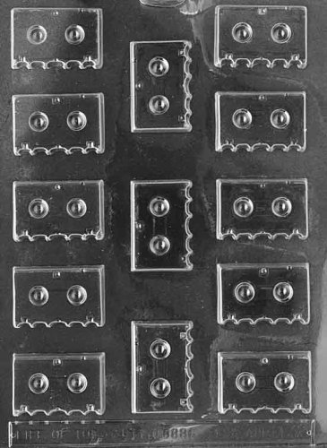 Cybrtrayd Chocolate Candy Mold Kit with 10 Cassette-Shaped Cavities - Includes Exclusive Copyrighted Chocolate Molding Guide - Perfect for DIY Candy Making, Birthday Parties & Holiday Gifts