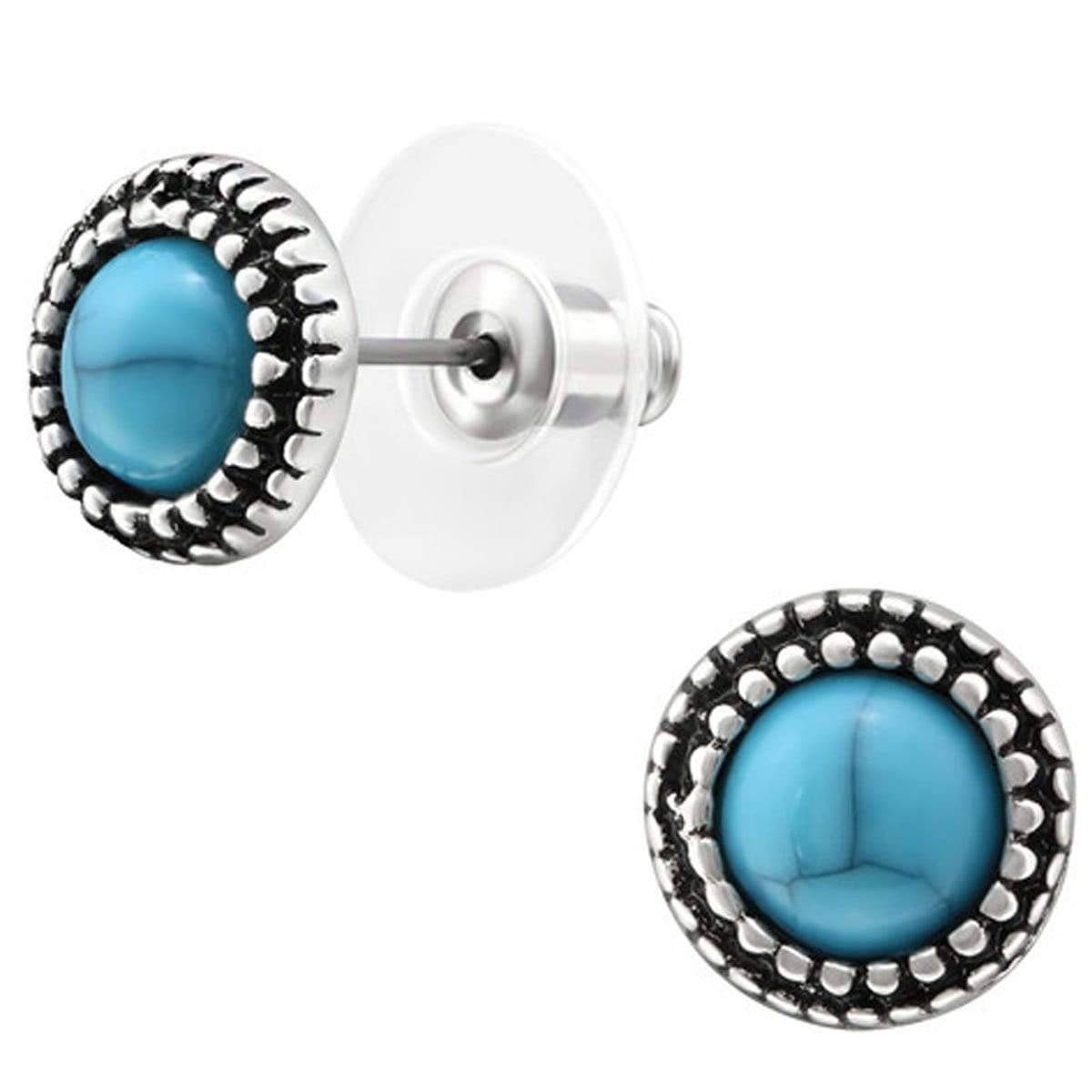 Black Onyx and Turquoise Stud Earrings Set for Women - Elegant Fashion Jewelry Gift for Birthday, Anniversary & Everyday Wear