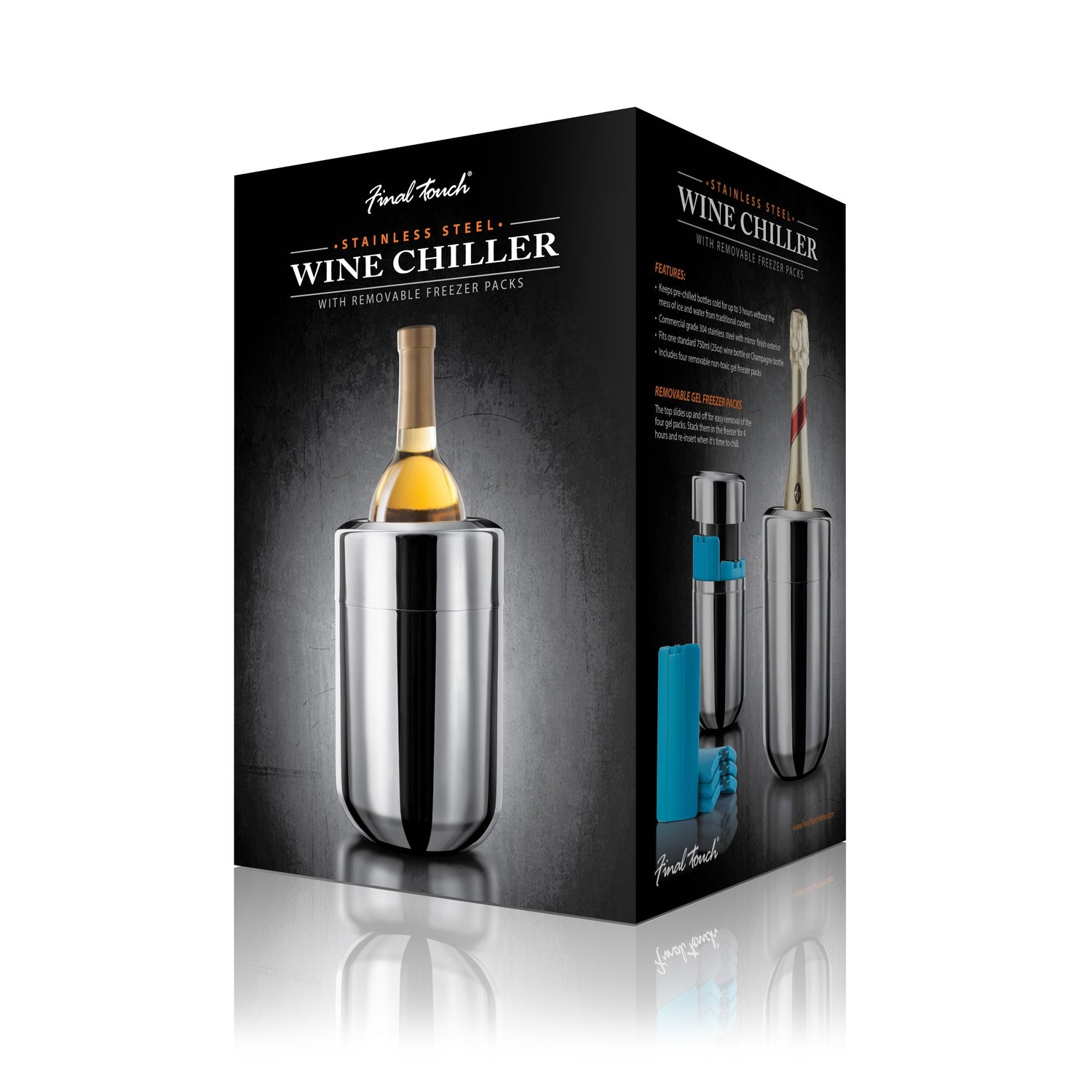 Premium Stainless Steel Wine Chiller - 750ml Capacity for White & Red Wine - Perfect for Parties, Dinners & Gifts - Fast Cooling & Elegant Design