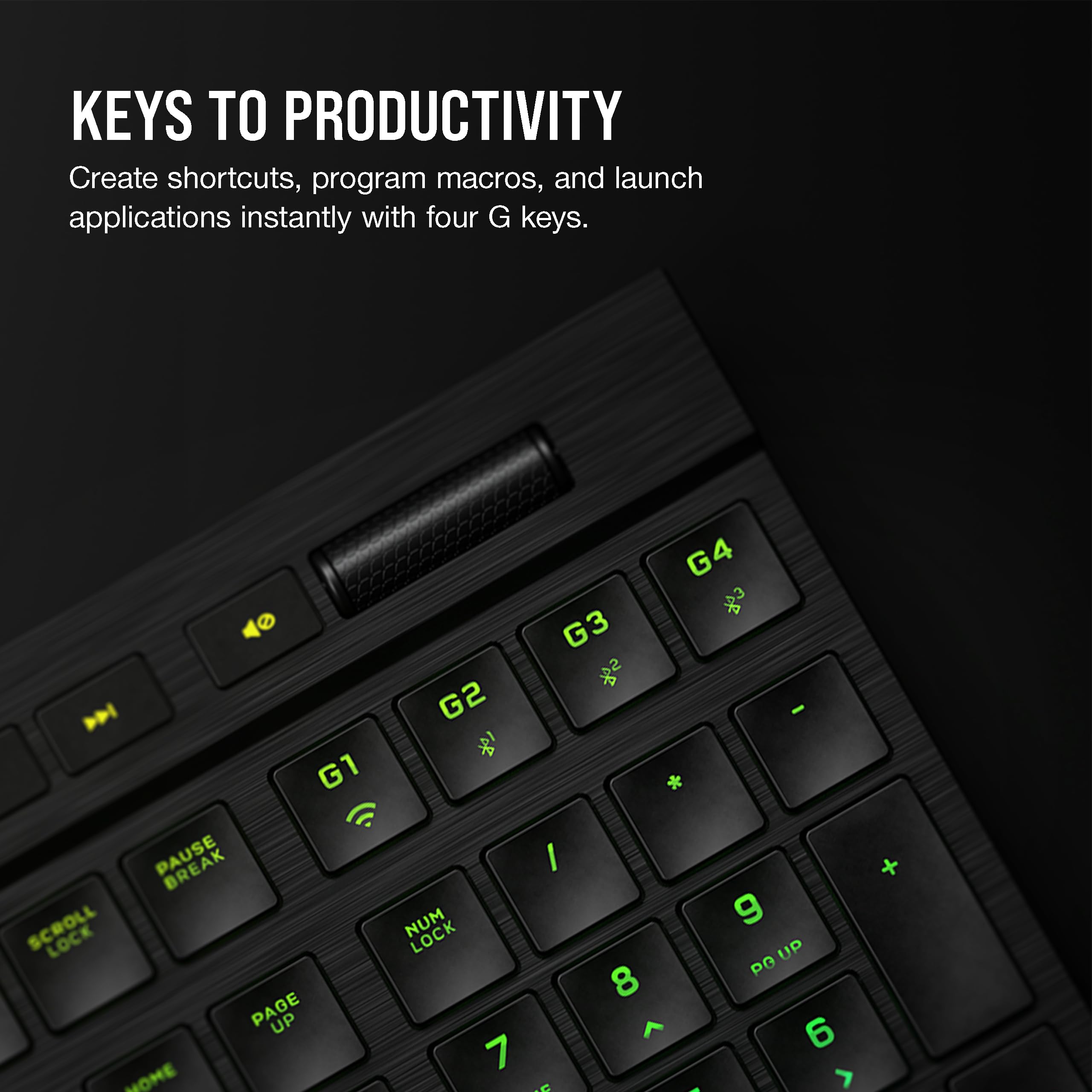 Corsair K100 AIR Wireless RGB Mechanical Gaming Keyboard - Ultra-Thin, Sub-1ms Slipstream, Low-Latency Bluetooth, Cherry MX Ultra Low Profile Keyswitches - NA Layout, QWERTY - Black | Perfect for Esports, Streaming & Office Work