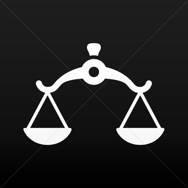 Libra Justice Scale Decal Sticker - White Vinyl Decoration for Bike, Motorcycle, Laptop, Car (5 x 3.61 Inches) - Perfect for DIY Projects, Personalizing Vehicles & Gifts