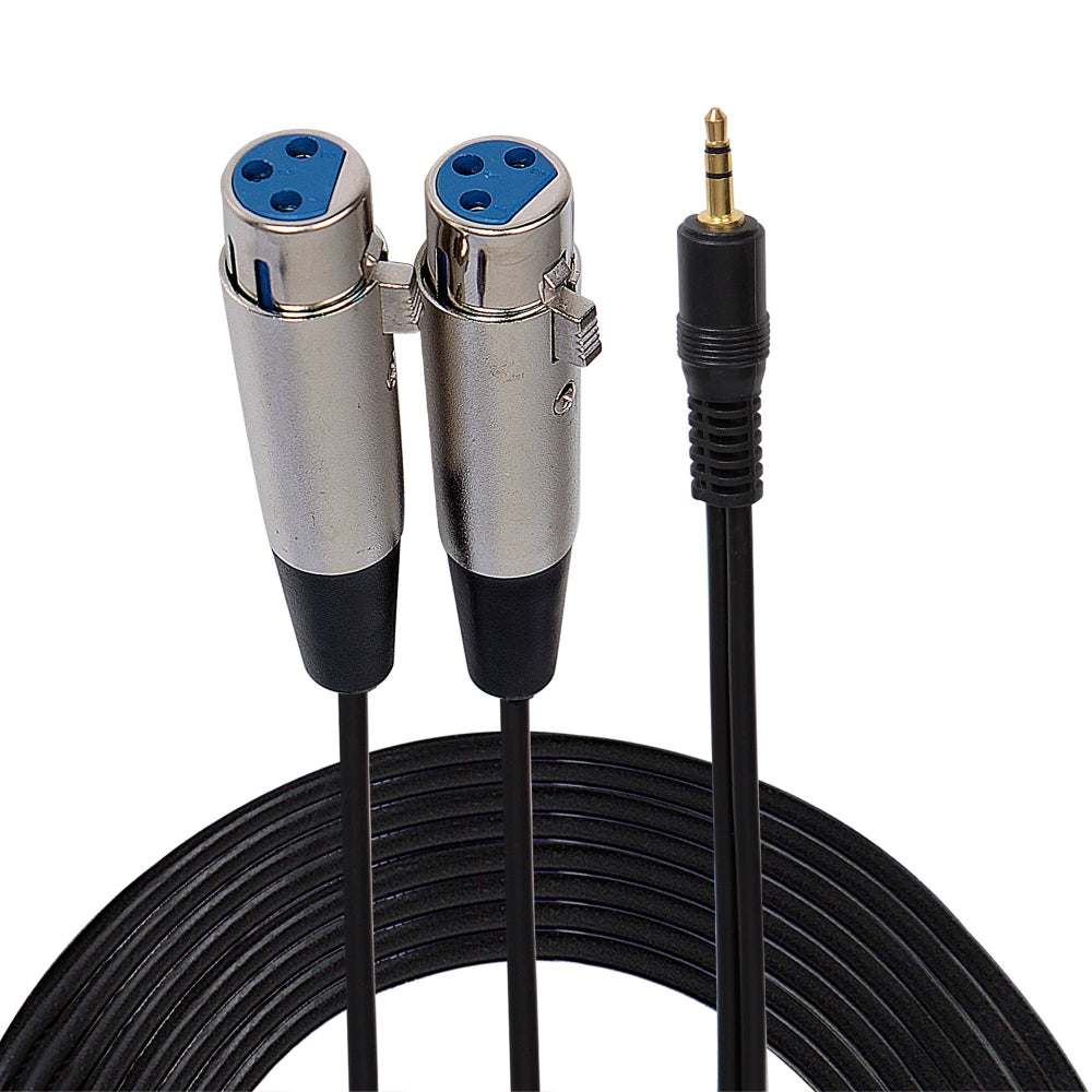 6 Ft. 3.5mm to XLR Cable - High Quality Audio Cable for Microphones, Instruments & Studio Equipment - Perfect for Live Performances, Recording & Professional Audio Setups