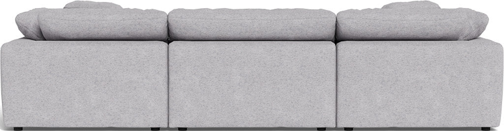 Fluffy 3-Piece Sofa Set with Double Ottoman - Soft and Comfortable Living Room Furniture for Small Spaces, Apartment, Dorm or Lounge Area