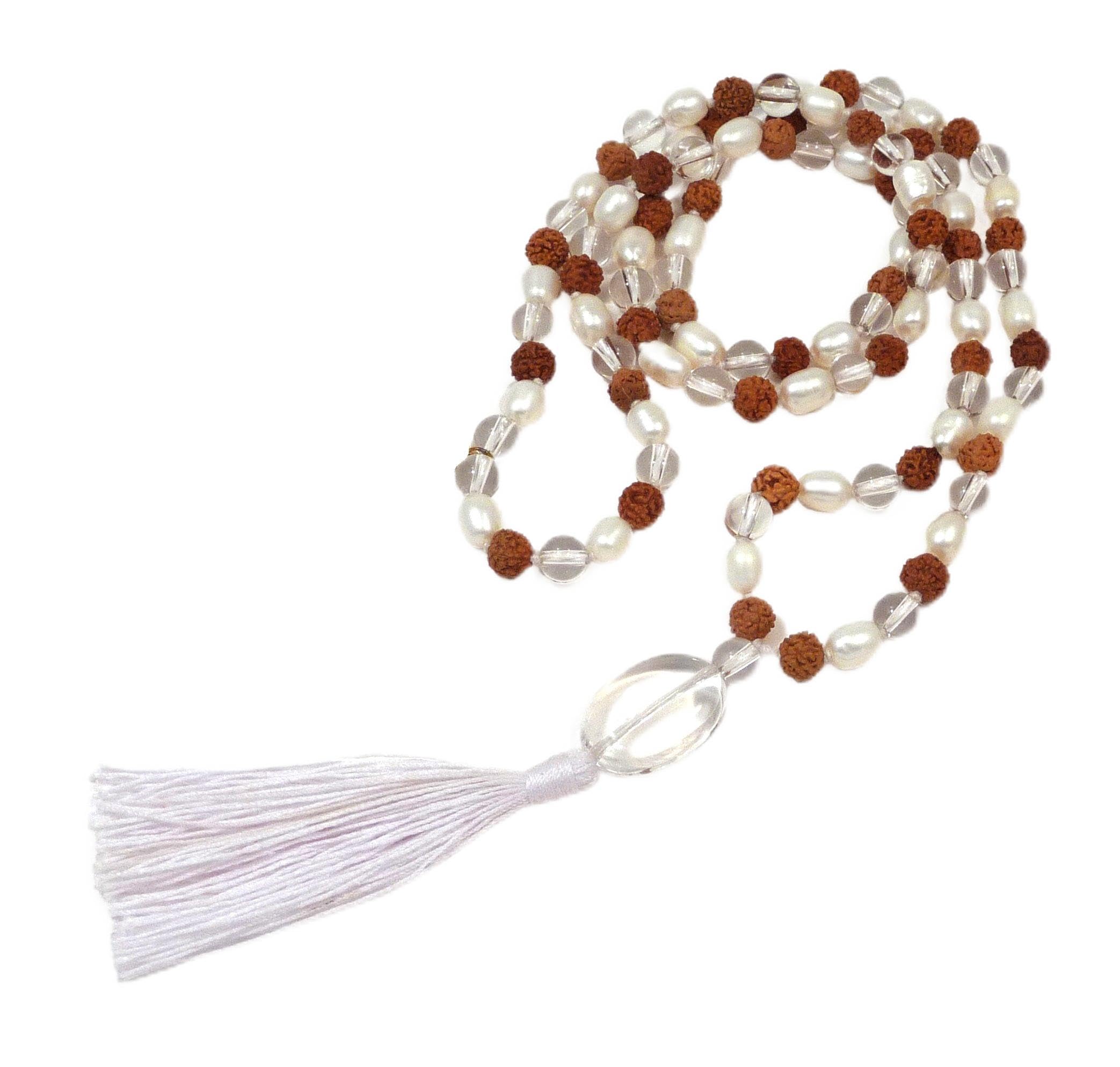 108 Beads Rudraksha Mala Prayer Necklace - Authentic Hindu Meditation Beads for Yoga, Mindfulness & Spiritual Healing