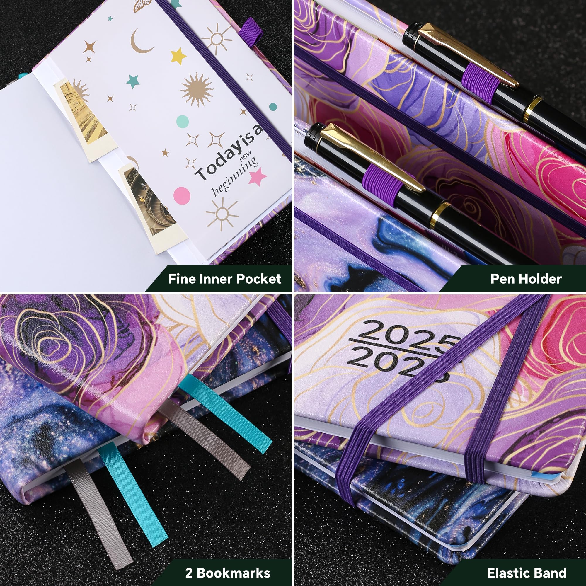 2025-2026 A5 Daily Planner - Academic Diary from August 2025 to July 2026 with Monthly View, Pen Set, Colorful Tabs & Inner Pocket (5.9
