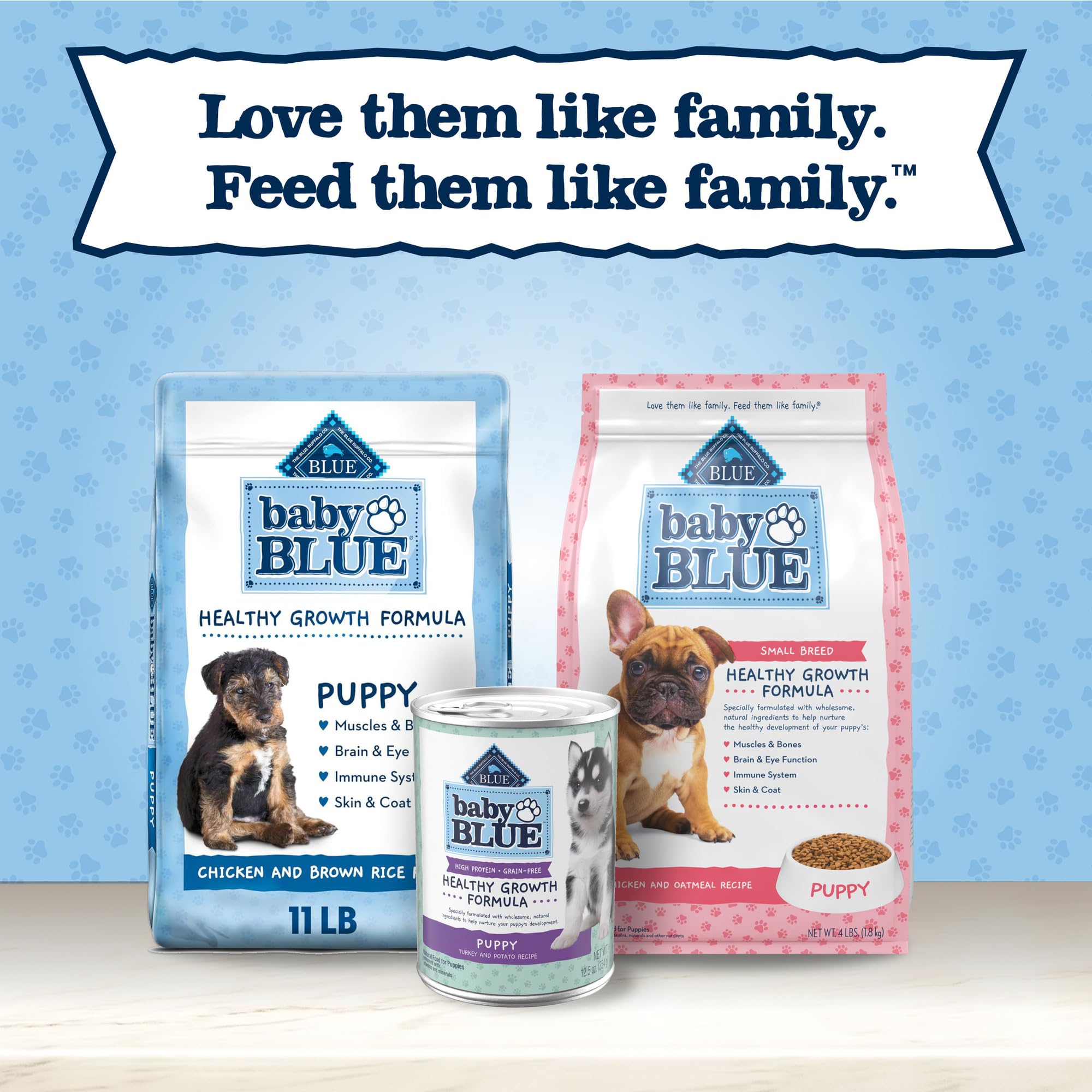 Blue Buffalo Baby BLUE Natural Wet Puppy Food - Healthy Growth Formula with DHA, Turkey & Vegetable Recipe, 12.5-oz Cans (Pack of 12) | High Protein Puppy Food for Small & Large Breed Dogs | Perfect for Weaning, Training & Daily Meals