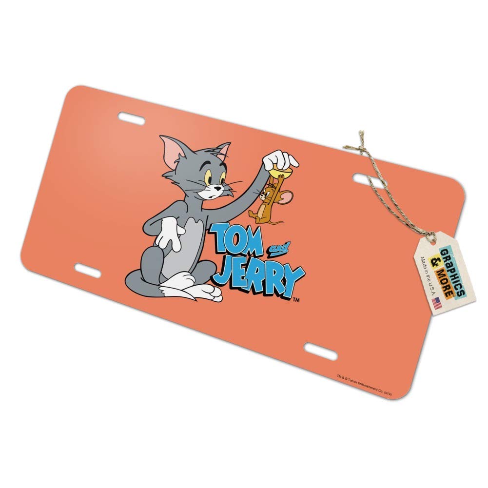 Tom and Jerry Best Friends Novelty Metal Vanity License Plate - Perfect for Car Decoration, Room Decor, and Gift Giving
