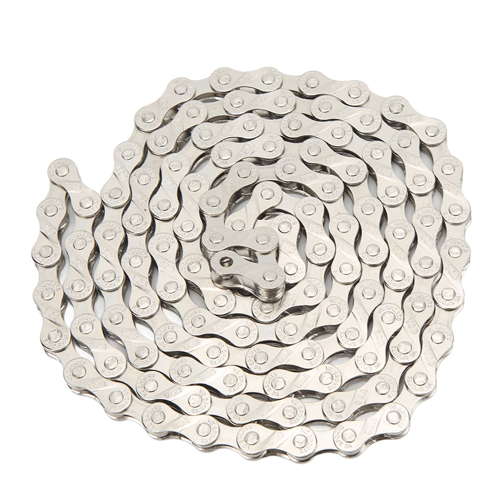 8-Speed Bike Chain - 116 Links Carbon Steel Silver Bicycle Chain Replacement for VG Sports Road Bikes | Durable & Smooth Cycling Accessory for Commuting, Racing & Fitness Riding