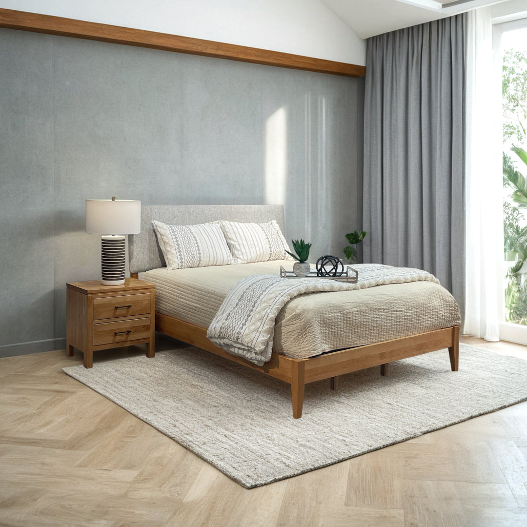 2 West Upholstered Queen Size Headboard in Gray - Modern Bedroom Decor for Master & Guest Rooms