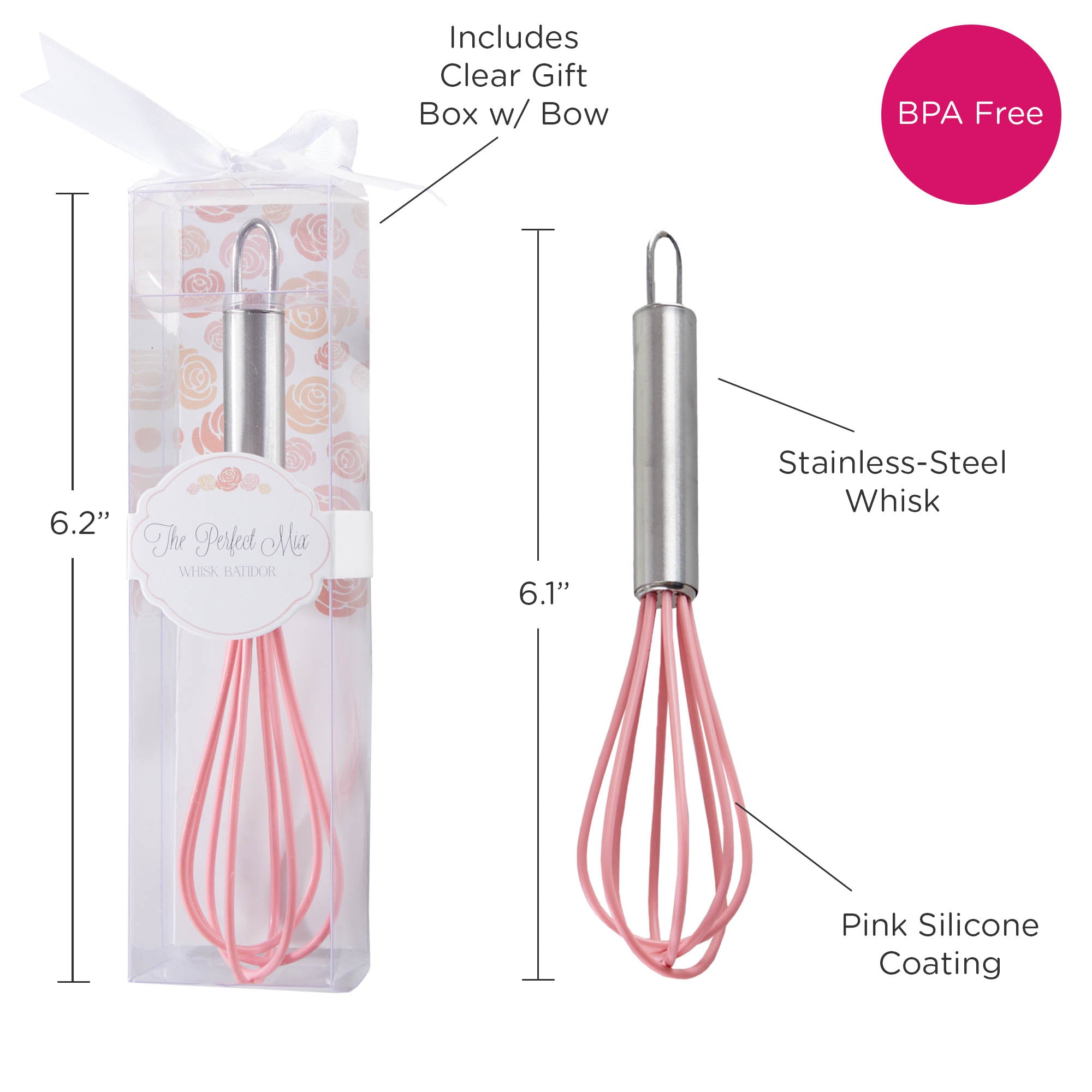 Premium Pink Kitchen Whisk - 3-Piece Stainless Steel Balloon Wire Whisk Set for Baking, Cooking & Mixing (Perfect for Cakes, Eggs, Sauces & More) - Ideal Gift for Home Bakers & Cooking Enthusiasts