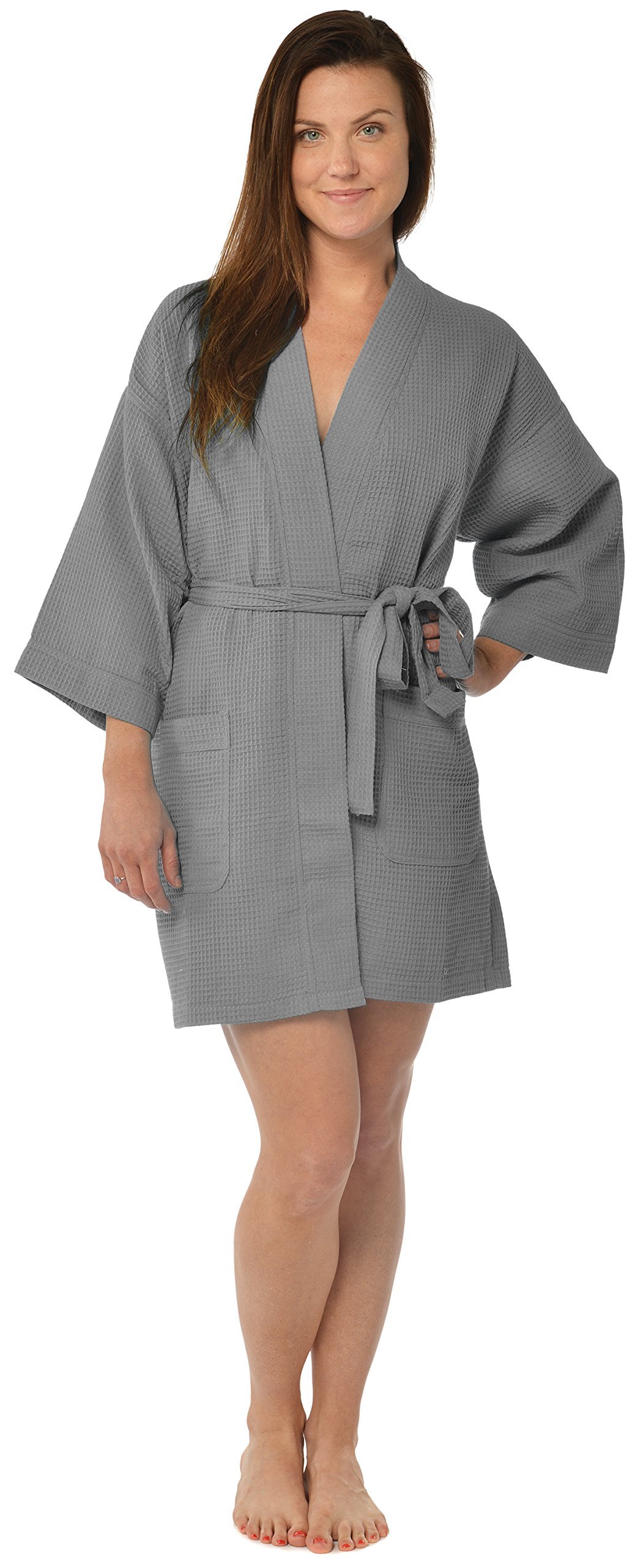 Luxury Women's Waffle Weave Spa Robe - Soft & Absorbent Cotton Bathrobe for Relaxation - Perfect for Home, Spa, Hotels & After Shower Comfort