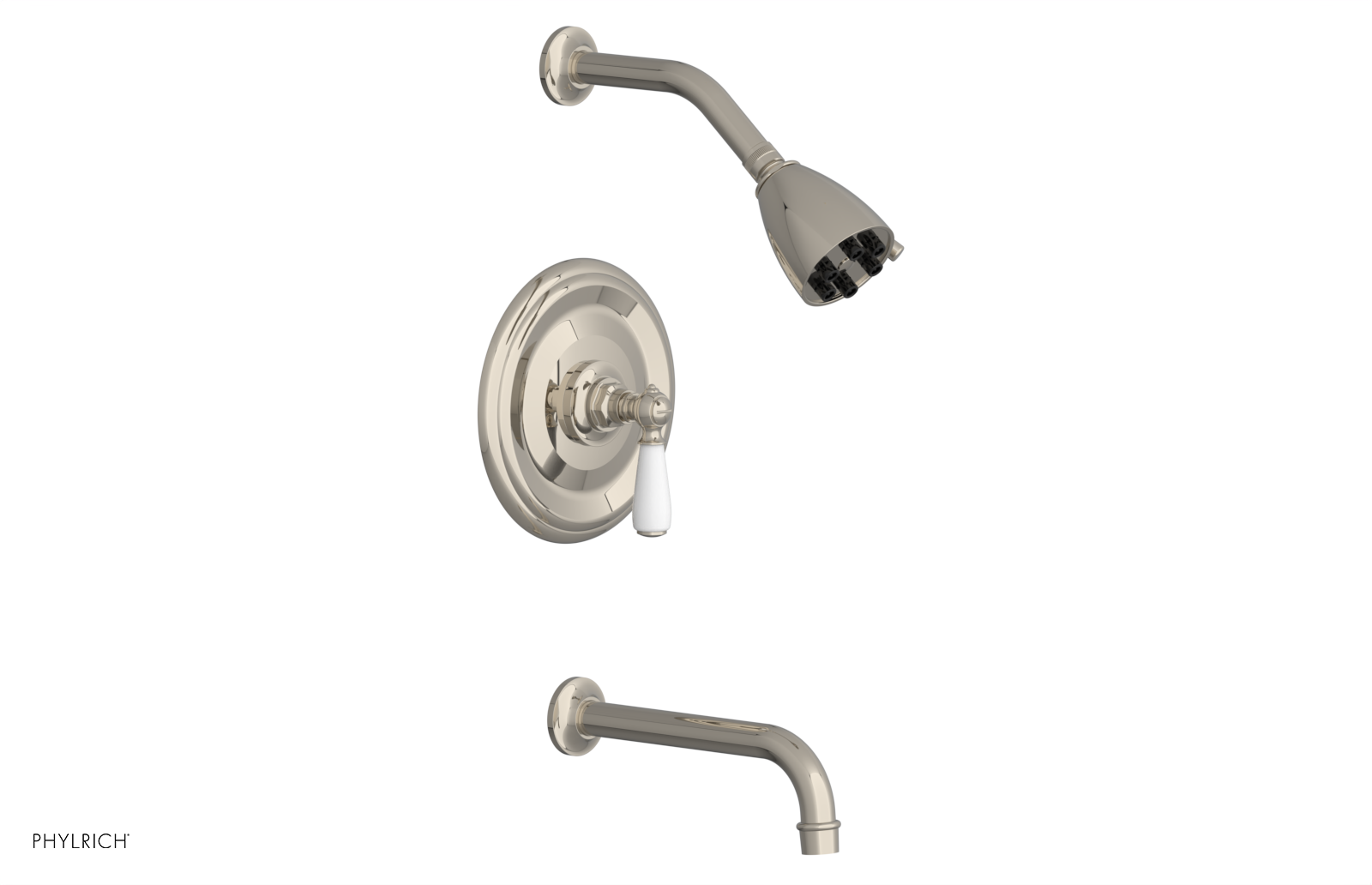 Jamestown Pressure Balance Tub & Shower Set with Lever Handle & White Accents - 16527 Series | Perfect for Modern Bathroom Renovations & Spa-Like Shower Experience