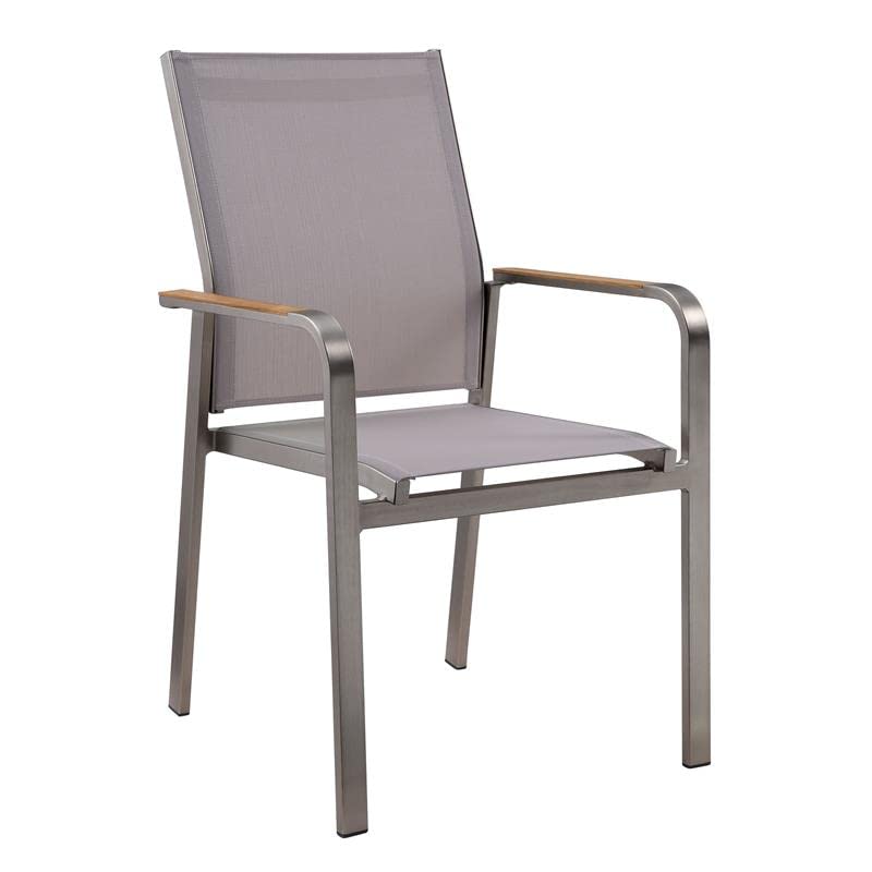 Furniture of America Ivero 4-Piece Champagne Aluminum Patio Armchair Set - Outdoor Dining, Poolside Lounge, Garden Relaxation