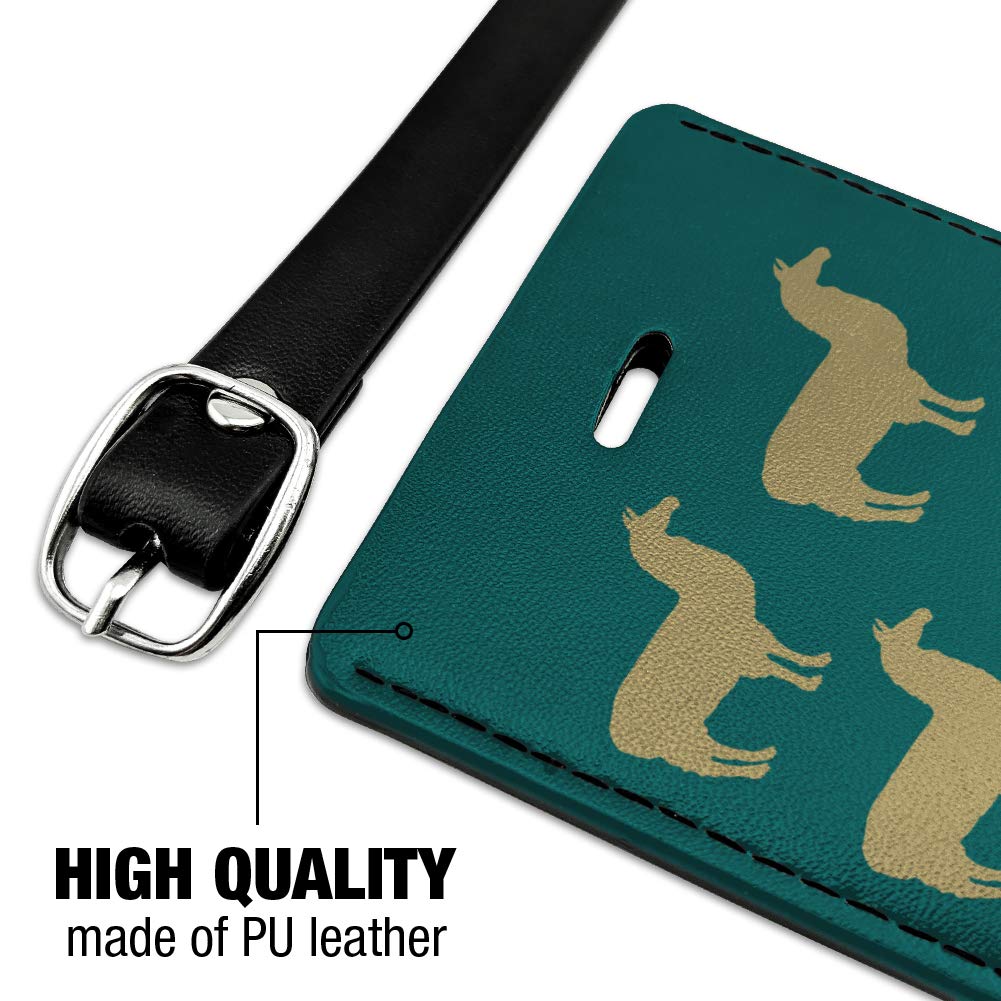 Funny Llama Chameleon Leather Luggage Tag - Rectangle Carry-On ID Tag for Suitcases, Backpacks & Travel Bags - Perfect for Vacation, Business Trips & Air Travel