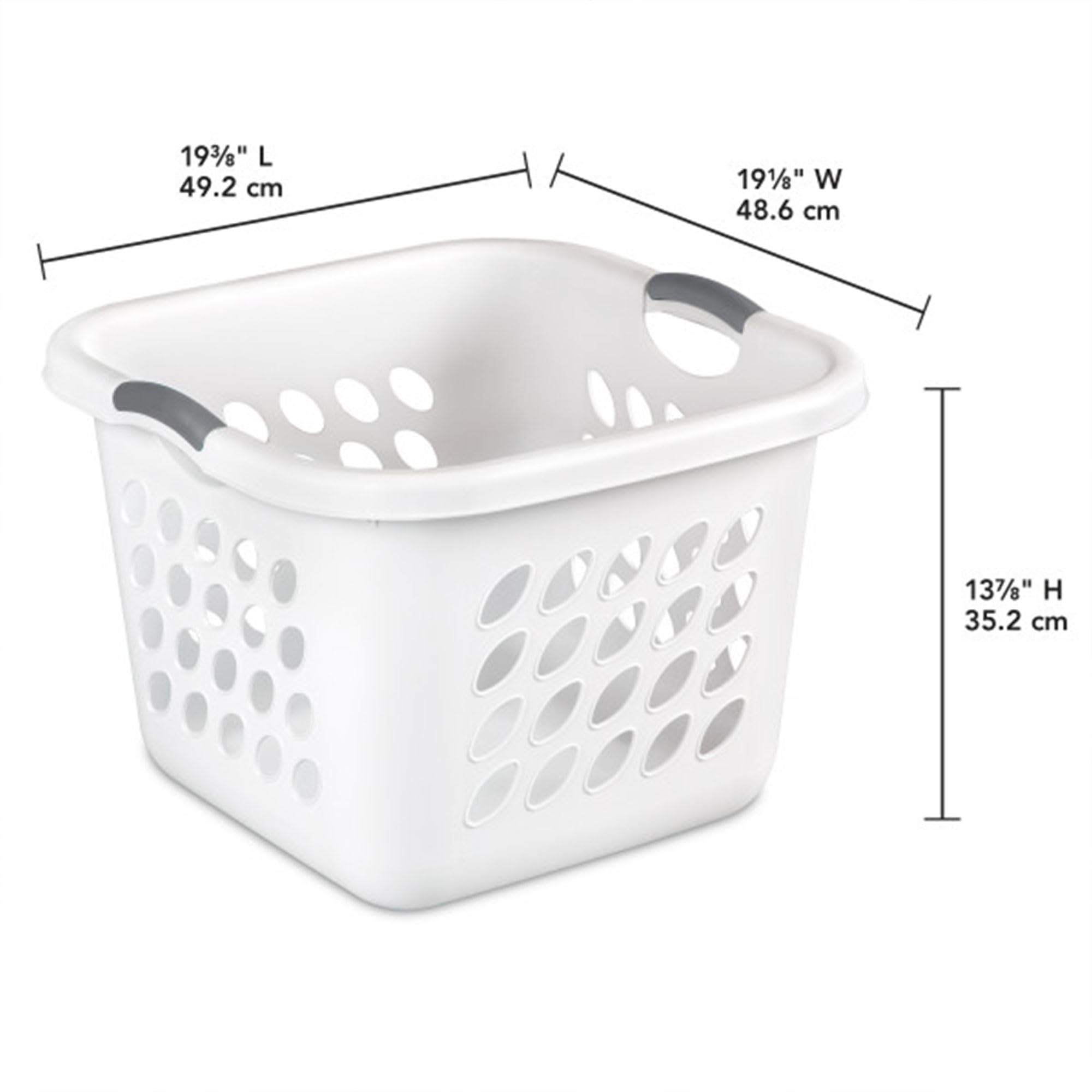 Sterilite 12-Pack White Plastic Laundry Baskets - 1.5 Bushel Capacity, Ultra Square Design for Clothes Storage - Perfect for Bedroom, Laundry Room & Dorm Organization