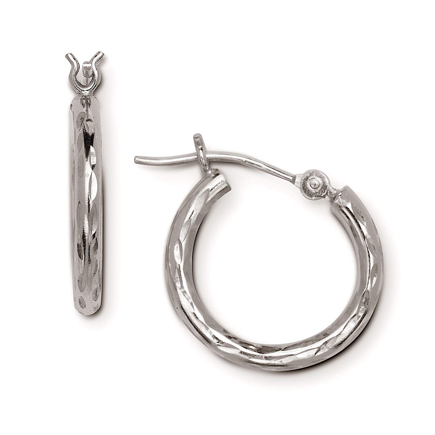 14K Yellow Gold 16mm Round Hoop Earrings for Women - Classic Everyday Jewelry for Work, Date Night & Special Occasions