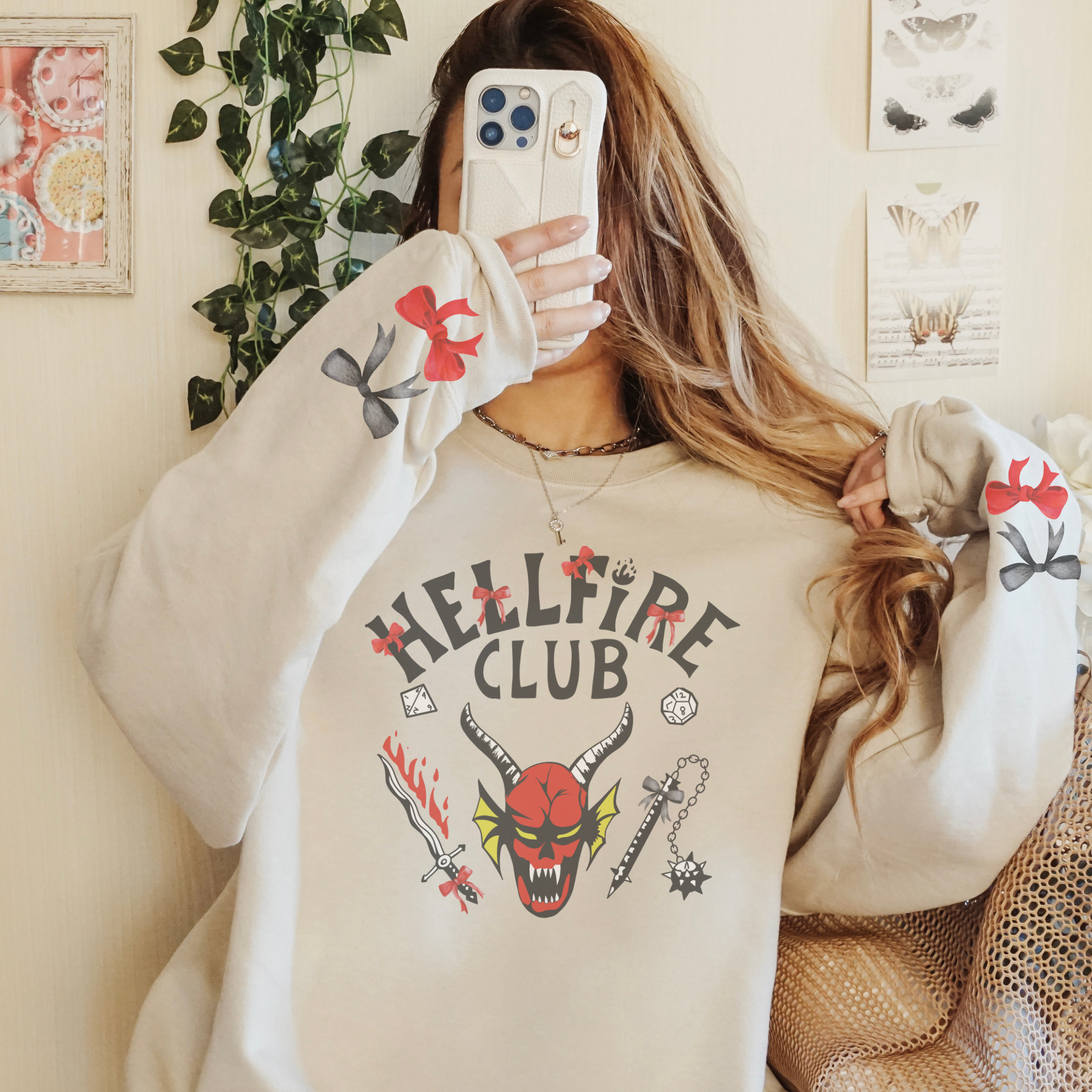Hellfire Club Crew Neck Sweatshirt - Men's Casual Pullover Hoodie for Streetwear & Lounge Comfort - Perfect for Gym, Travel & Everyday Wear