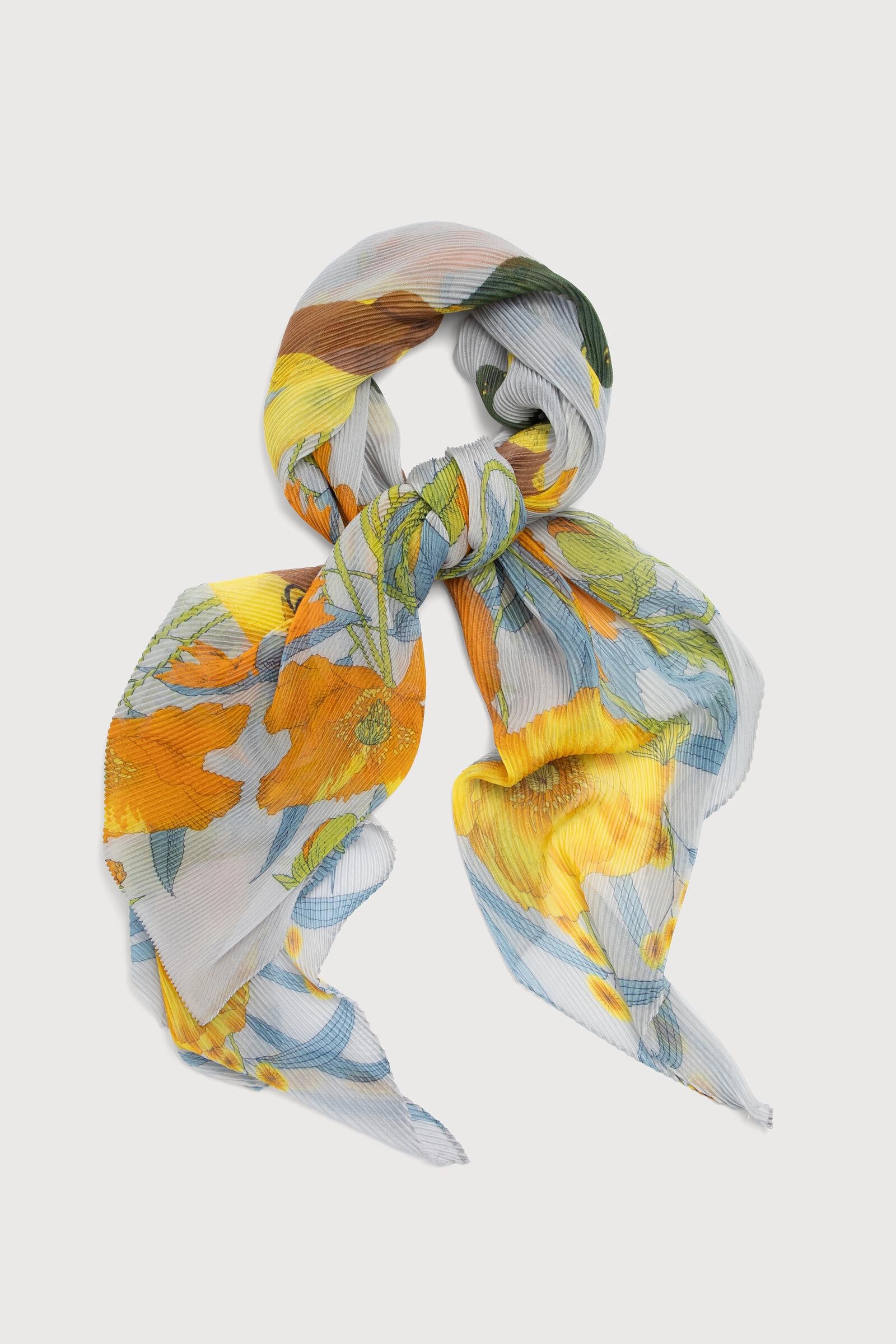 Floral Spring Pleated Scarf - Lightweight Fashion Accessory for Women | Perfect for Spring Outfits, Weddings & Special Occasions