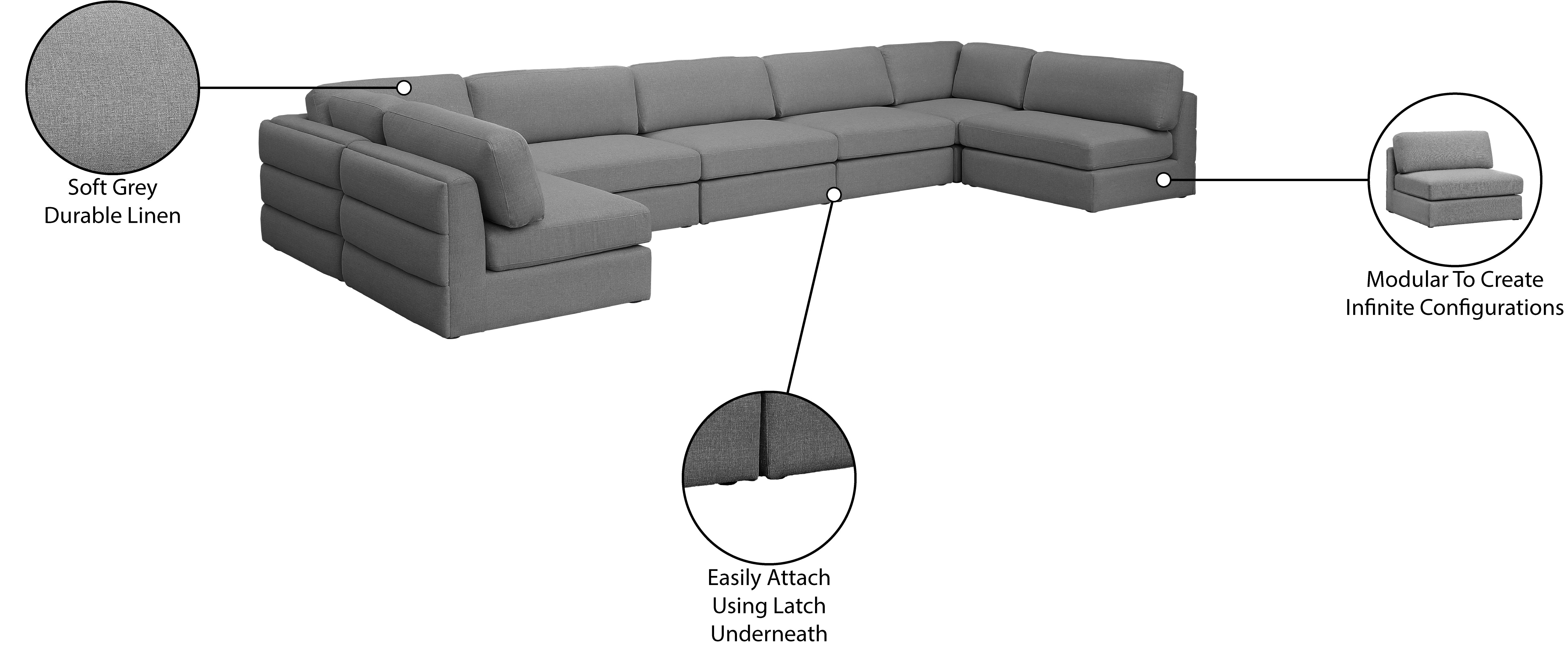 Beckham Durable Linen Textured Fabric Modular Sectional Sofa - Modern Living Room Furniture for Small Spaces & Apartments - Perfect for Family Gatherings, Movie Nights & Relaxation