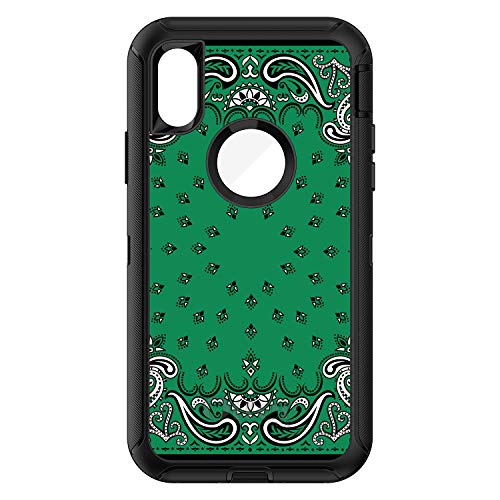 Bandana Print - Green, Black, White On Black Case