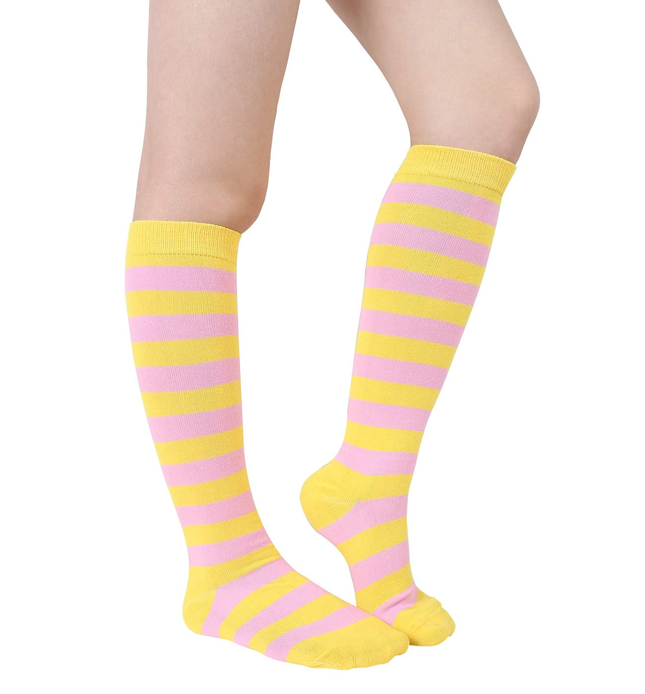 Benefeet Women's Knee High Striped Socks - Colorful Novelty Athletic Tube Socks for Women & Girls - Perfect for Running, Yoga, and Casual Wear