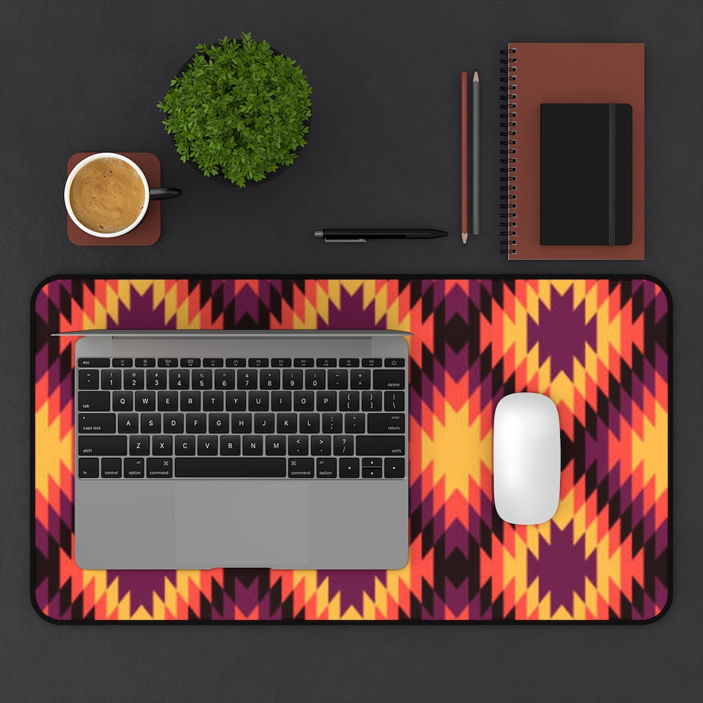 Boho Southwestern Sedona Sunset Large Desk Mat - Extra Large Mouse Pad & Desk Accessory (3 Sizes) for Home Office, Gaming & Workspace Decor
