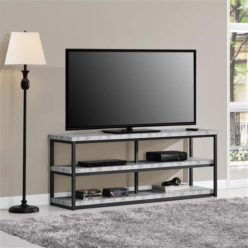 Beaumont Lane 65 Inch TV Stand Entertainment Center Console for Flat Screen TVs - Modern Concrete Gray Finish - Perfect for Living Room, Home Theater & Media Room Setup