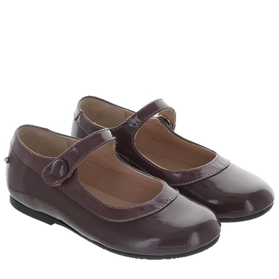 Manuela de Juan Girls Kimi Mary Jane Shoes - Mauve Patent Leather School Shoes for Toddler & Little Girls - Perfect for School, Parties & Special Occasions