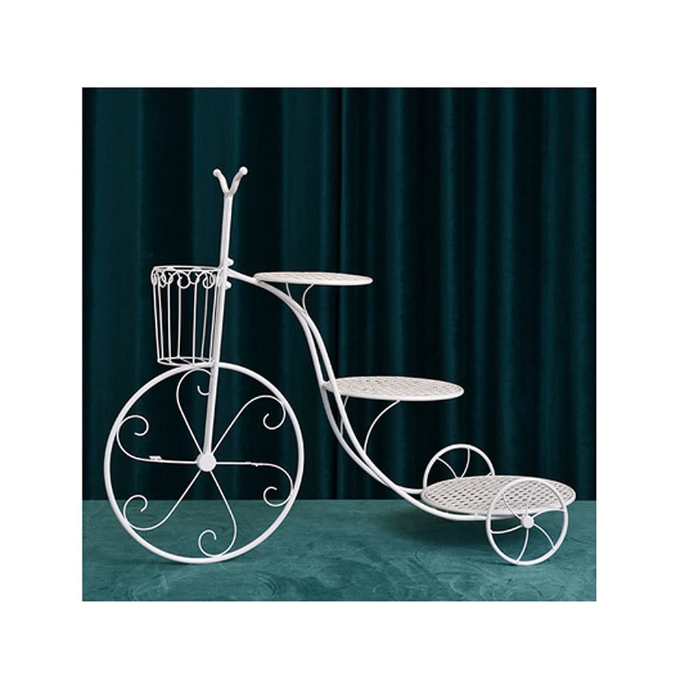 Elegant White Wrought Iron Cake Stand - 3-Tier Multi-Layer Dessert Display for Weddings, Birthdays & Parties - Perfect for Cupcakes, Cakes & Treats - Rustic Bicycle-Themed Serving Tray for Special Occasions