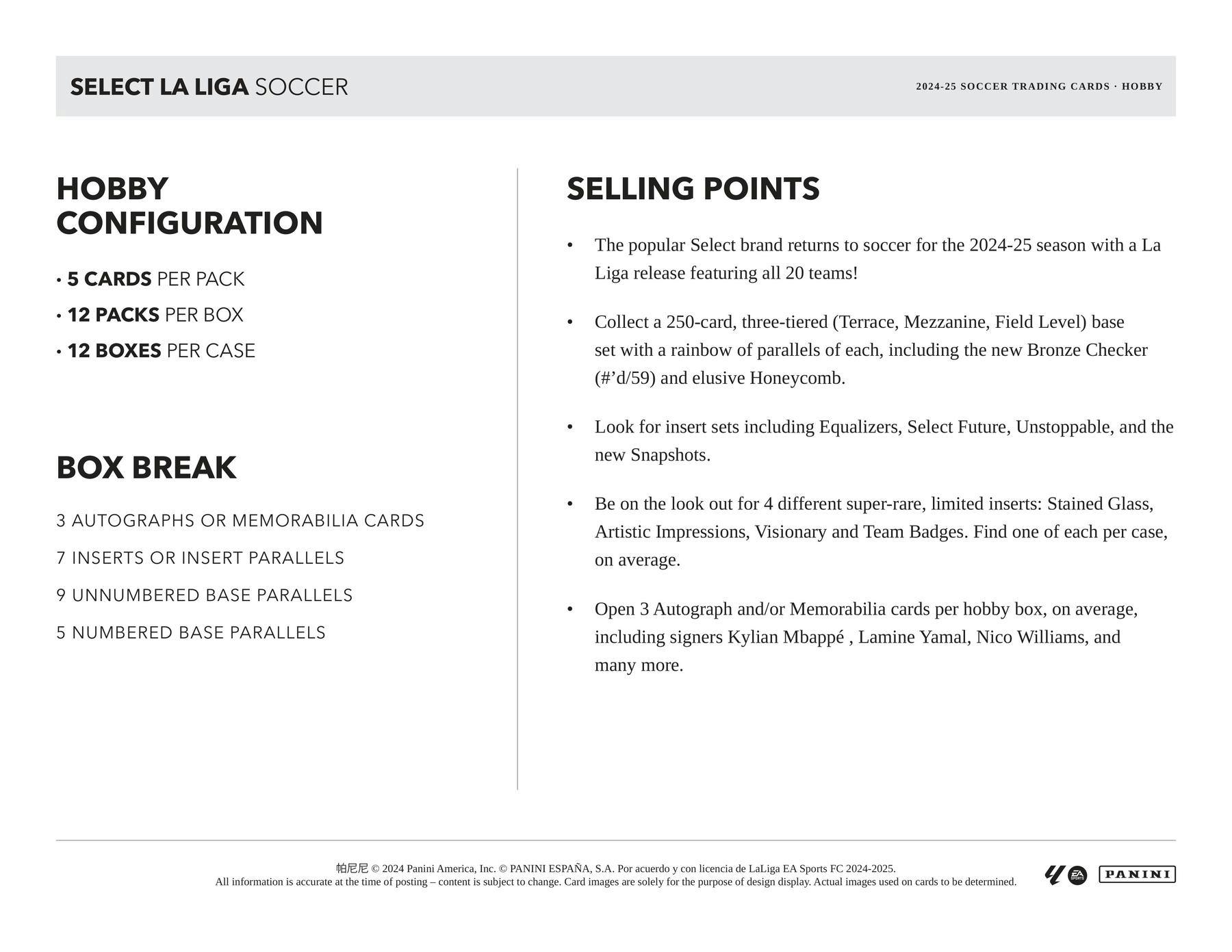 2024-2025 Panini Select La Liga Soccer Hobby Box - Premium Trading Cards for Collectors & Fantasy League Fans - Perfect for Gifts, Investments & Game Nights