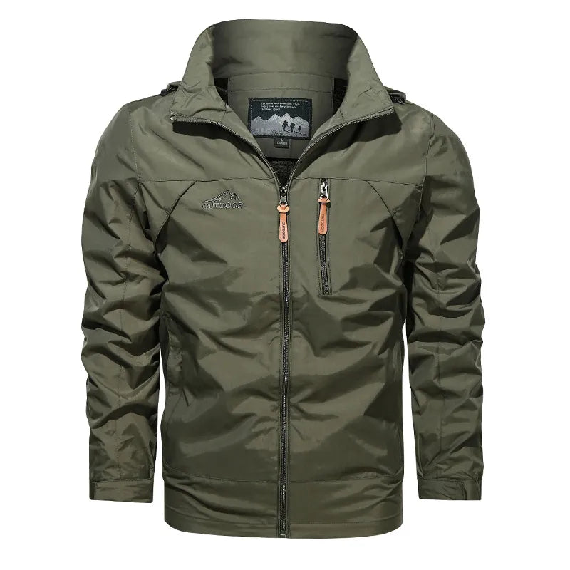 Men's Windproof Hooded Jacket - Breathable Outdoor Windbreaker Coat for Camping, Fishing & Tactical Use | Military Style Casual Jacket (Size 5XL) | Perfect for Hiking, Travel & Adventure Activities