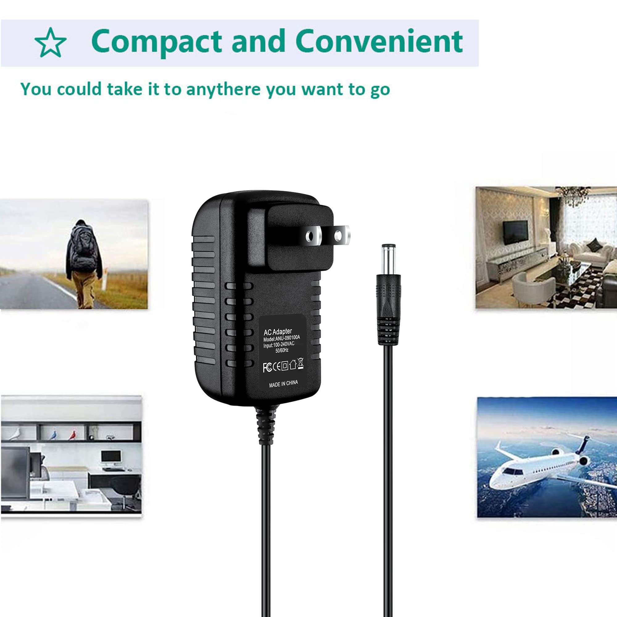 AC/DC Power Adapter Replacement for Sharper Image SI686 S1686 CD Radio Clock Sound Soother - Compatible Power Supply for Bedroom, Nursery & Office Use