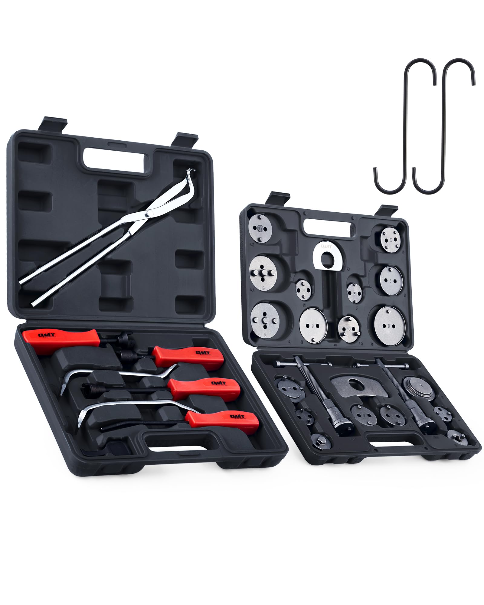 Orion Motor Tech 32-Piece Dual Brake Tool Set - 2-in-1 Disc Brake Caliper & Drum Brake Kit with Spring Pliers, Installer, Remover & Adjuster - Perfect for Car, Truck & Motorcycle Brake Repair & Maintenance