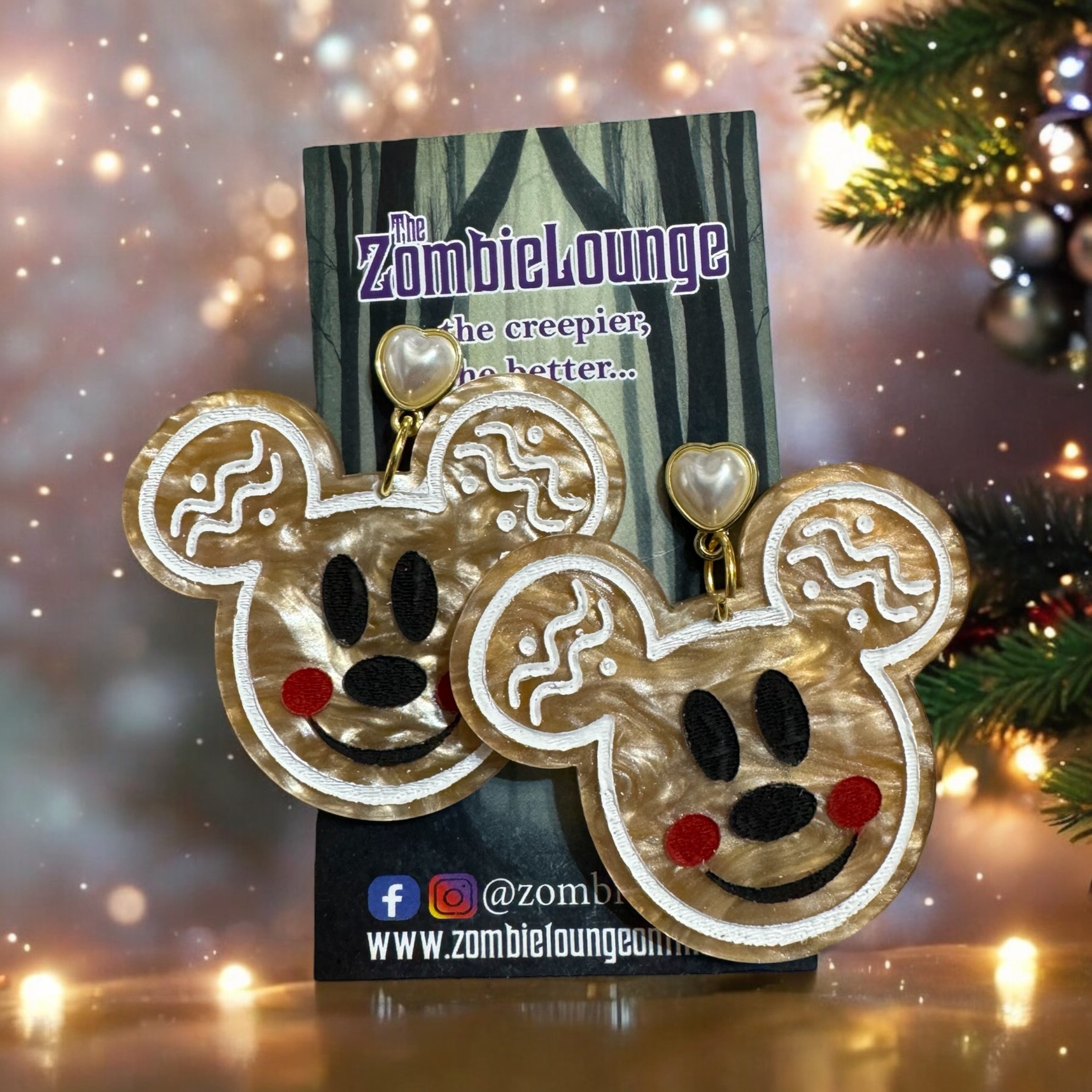 Festive Acrylic Gingerbread Earrings - Christmas Holiday Jewelry for Women - Perfect for Parties, Gifts & Seasonal Outfits