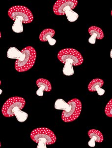 Cute Cartoon Mushroom Black