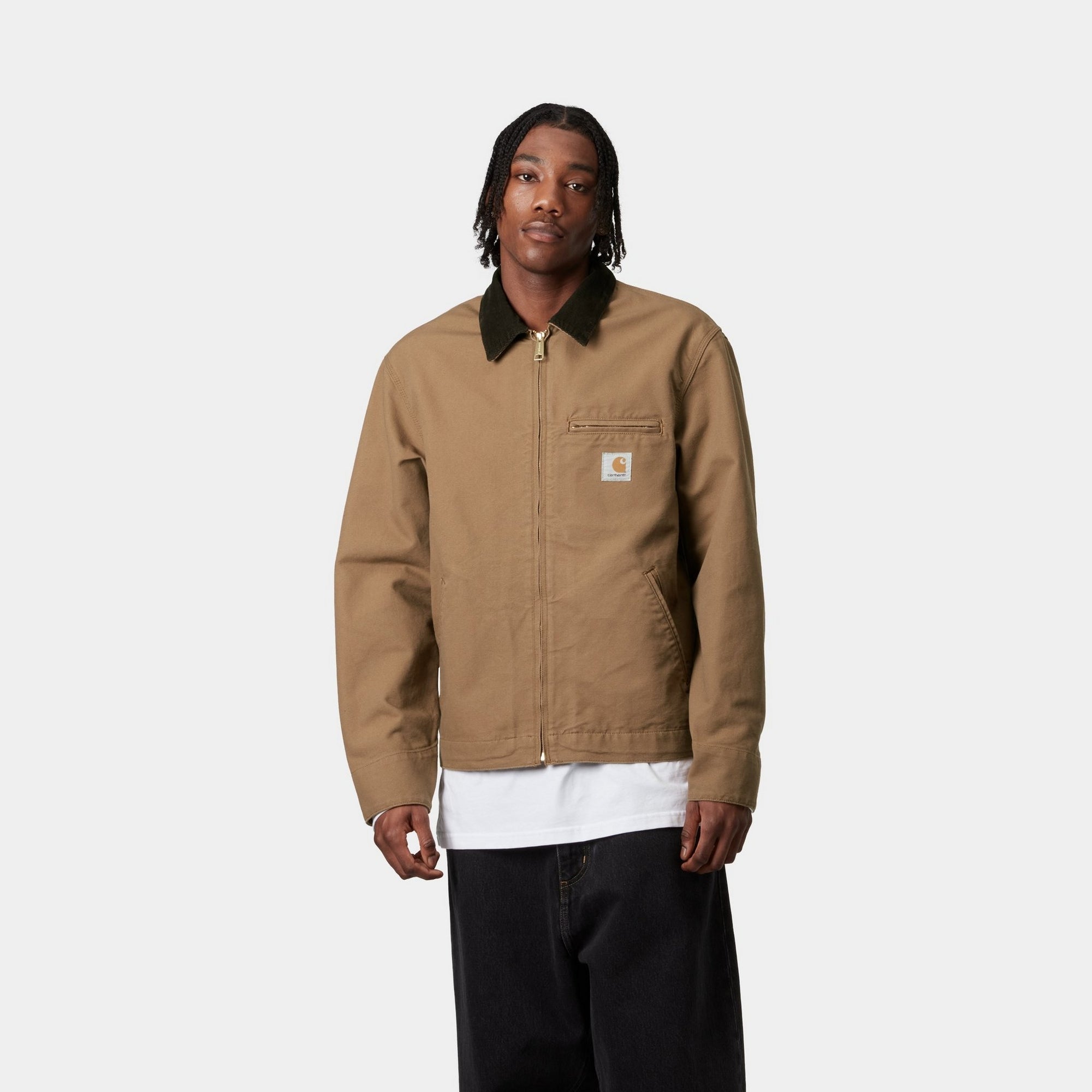 Men's Detroit Jacket - Spring Lightweight Bomber Jacket in Hamilton Brown/Tobacco (Rinsed) | Vintage Style Outerwear for Casual Wear, Travel & Outdoor Activities