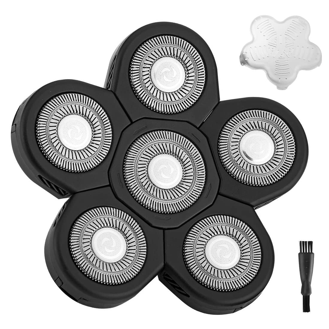 6 Head Electric Shaver Replacement Blades - Stainless Steel Rotary Razor Refills for Men's Grooming - Perfect for Philips Norelco & Braun Shavers - Home & Travel Use