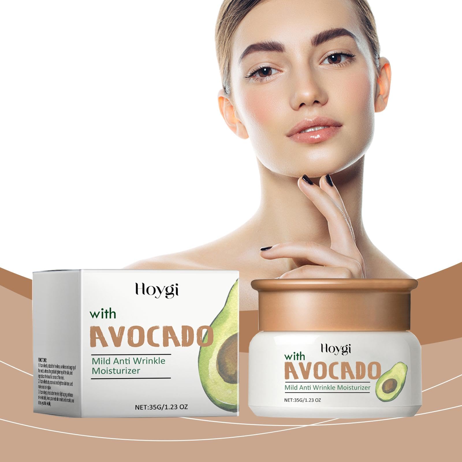 Avocado Moisturizing Cream - Anti-Wrinkle & Firming Face Cream with Vitamin C & E for Elasticity Boost | Deep Hydration, Skin Repair & Refinement | Day & Night Use for Dry, Aging Skin