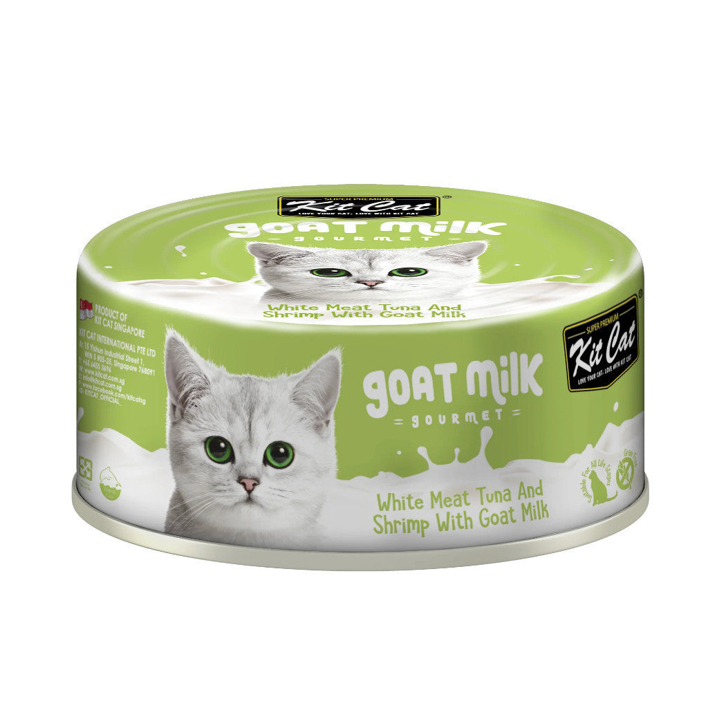 Premium Kit Cat Goat Milk Gourmet Wet Cat Food - 70g Can (12 Delicious Flavors) | High-Protein Meal for Adult & Senior Cats | Indoor & Outdoor Feline Nutrition