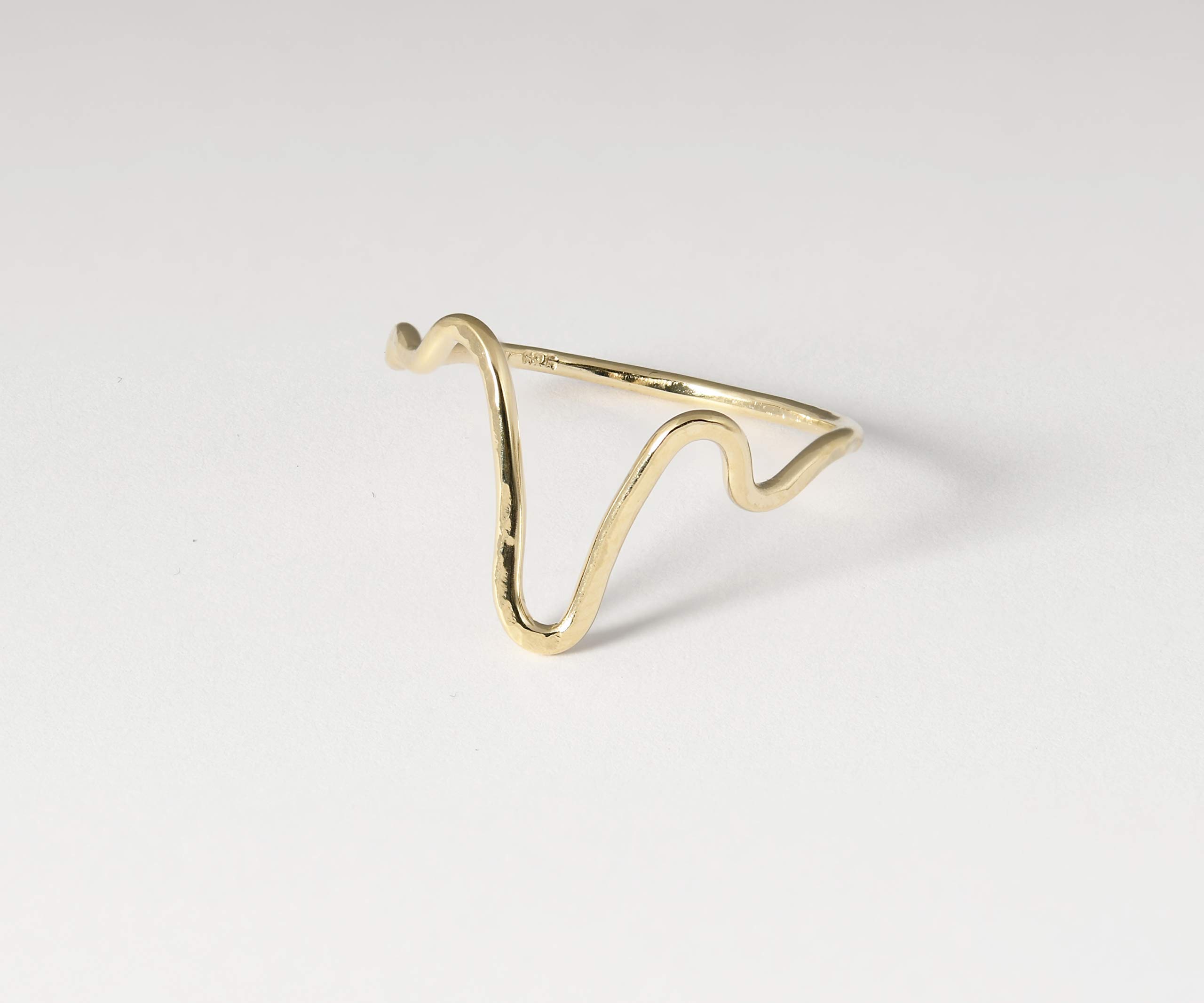 14K Solid Gold Heartbeat Statement Ring for Women - Elegant Dainty Jewelry Gift for Her, Perfect for Valentine's Day, Anniversary & Special Occasions