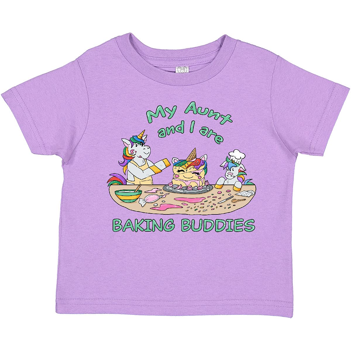 Inktastic My Aunt and I are Baking Buddies Toddler T-Shirt | Cute Baking-Themed Outfit for Kids | Perfect for Baking Parties, Family Cooking Activities & Toddler Photoshoots