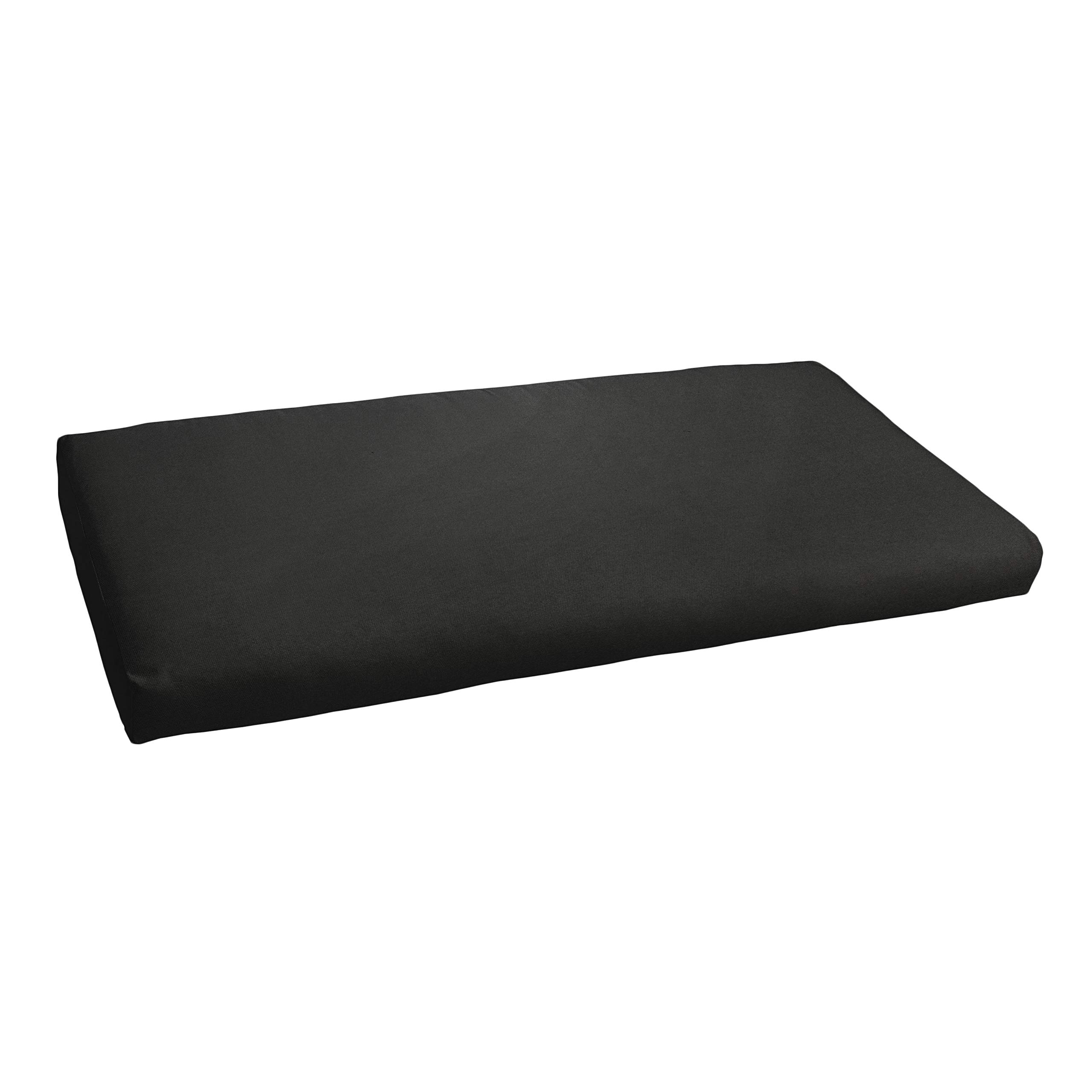 Sorra Home CBENCH-SB Indoor Outdoor Bench Cushion - Waterproof Sunbrella Fabric, Black Canvas - Perfect for Patio, Deck, Garden & Living Room Furniture
