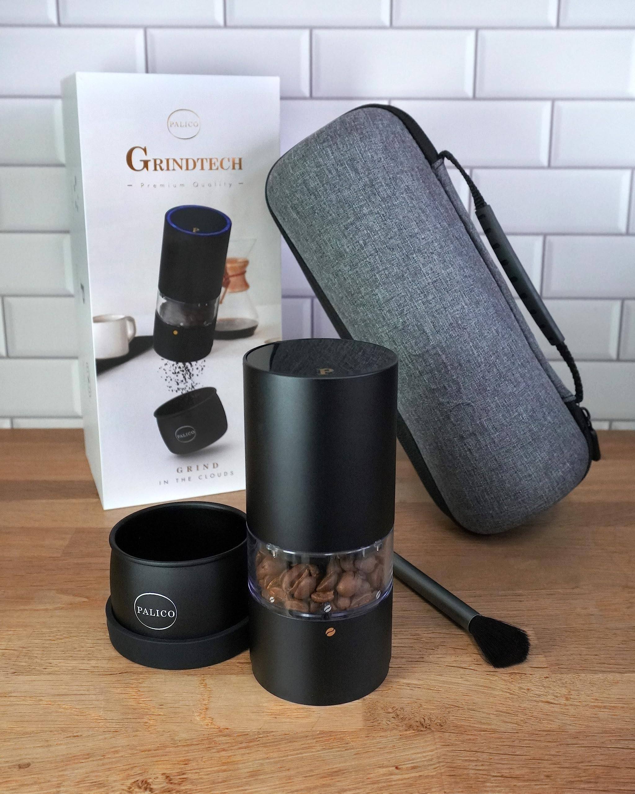 PALICO GrindTech - Portable Rechargeable Electric Coffee Grinder with USB-C Charging, 20 Adjustable Grind Sizes & Conical Burr - Perfect for Home, Office, Travel, Camping & Outdoor Adventures - Mobile App Control for Fresh Coffee Anywhere