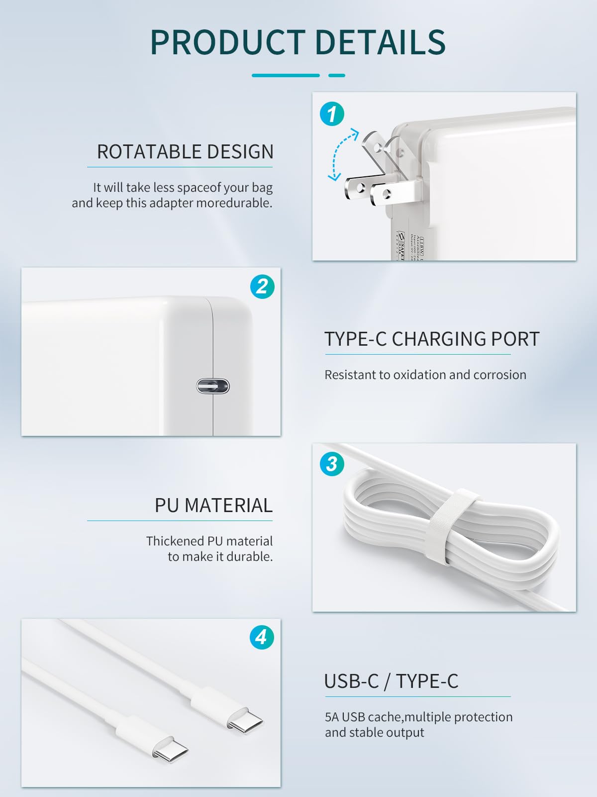 Original Title: Macbook Pro Charger 118W Usb-C Power Adapter For Macbook Pro Air 13 14 15 16 Inch Mac Book Laptop Retina M2 M1 2023 2022 2020 2019 2018 2017 2016 Computer Usb C To C Fast Charging Charger For IPad Pro    Optimized Title:   **118W USB-C Fast Charger for MacBook Pro/Air 13/14/15/16 Inch (M1/M2, 2016-2023) & iPad Pro - High-Speed Power Adapter with USB-C to USB-C Cable - Perfect for Home, Office & Travel**